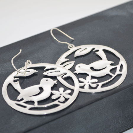 Nature inspired silver earrings