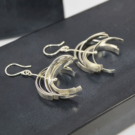 Sterling silver arch earrings