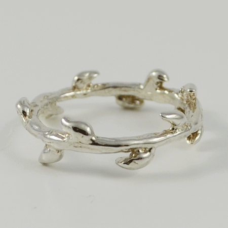 Nature inspired sterling silver ring