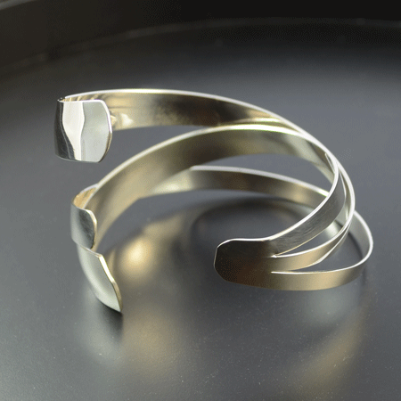 Triple line silver bracelet