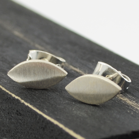 Tiny silver leaf studs