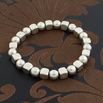 Silver bead bracelet