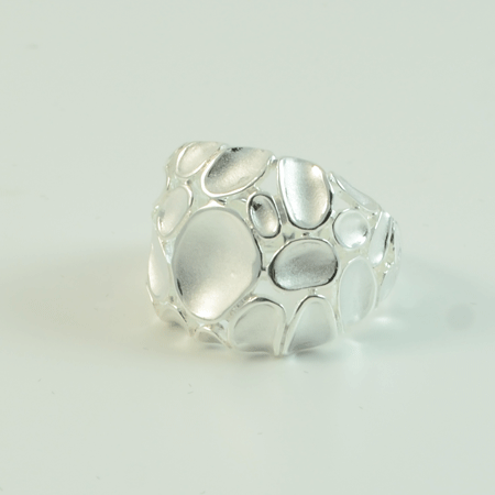 Dimpled sterling silver ring