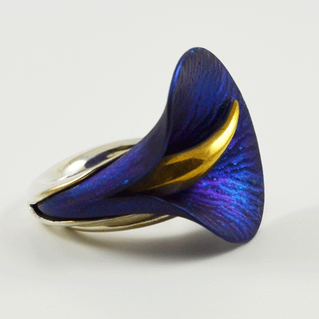 Blue Calla Lily ring