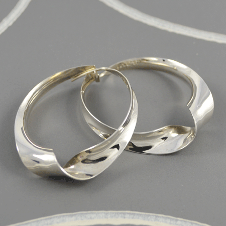 Silver Swirl Hoops