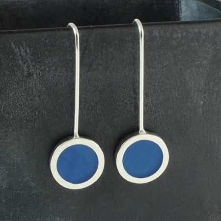 Blue polka dot earrings