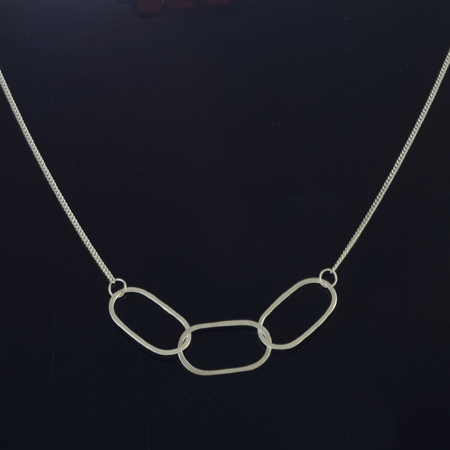 Contemporary silver necklace with oval links - buy online at Crowded Silver