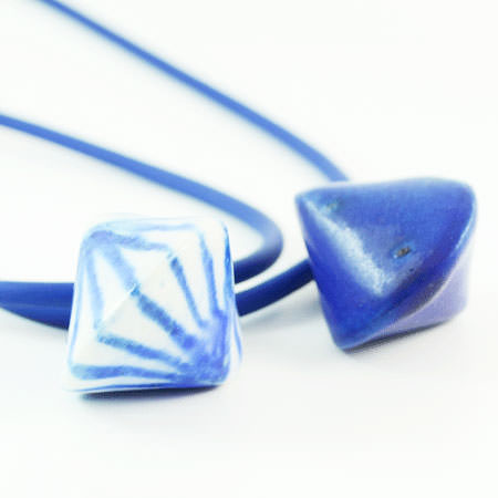 Porcelain blue necklace