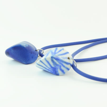 Porcelain blue necklace