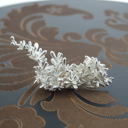 Frosty sterling silver brooch