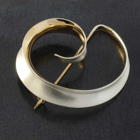 Sterling silver and gold brooch