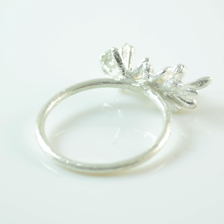 Frosty sterling silver ring