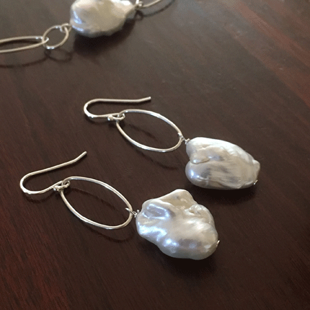 Baroque pearl drop earrings