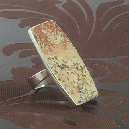 Large Russian dendrite silver ring