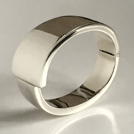 Chunky linear silver bracelet