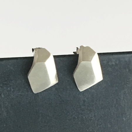 Graphic sterling silver studs