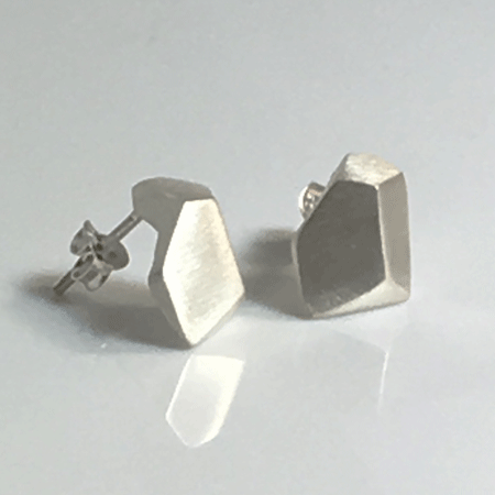 Graphic sterling silver studs