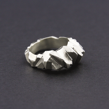 Sterling silver facet ring