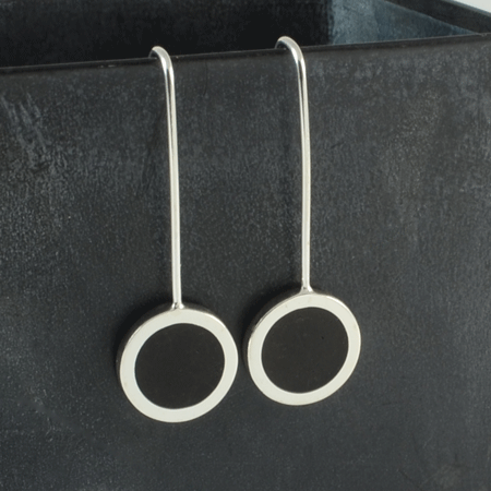 Modern black polka dot earrings handmade in Australia