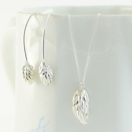 pine sprout necklace - silver