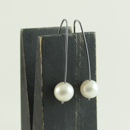 pearl earrings oxidised handmade in Australia