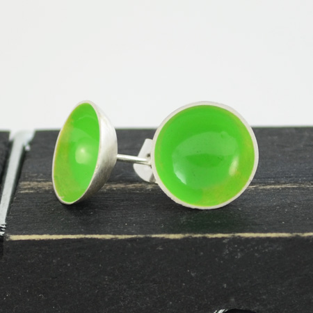 Green bowls sterling silver studs