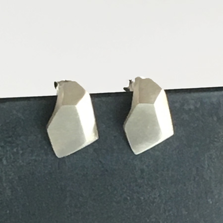 Sterling silver studs in a contemporary graphic shape handmade in Australia