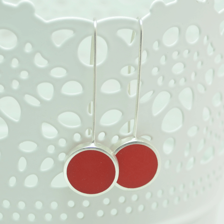 red-resin-earrings on white