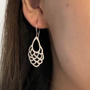 Scalloped sterling silver earrings