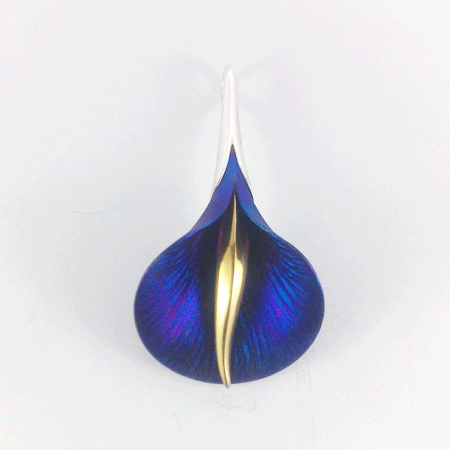 Blue Calla Lily Silver Pendant | Crowded Silver Jewellery