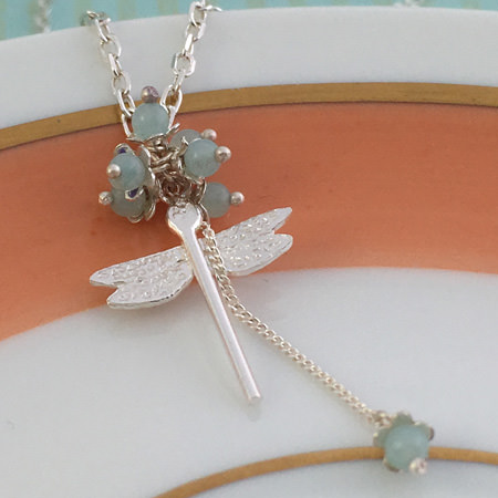 Dragonfly necklace in sterling silver