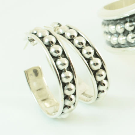 Mexican silver hoops