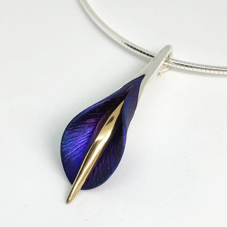 Narrow calla lily pendant