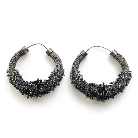 Milena Zu black hoop earrings
