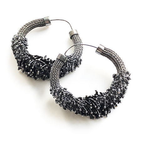 Milena Zu black hoop earrings