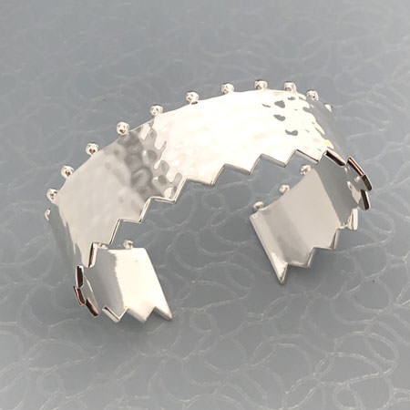 Hammered silver bracelet