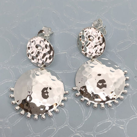 hammered mexican silver earrings