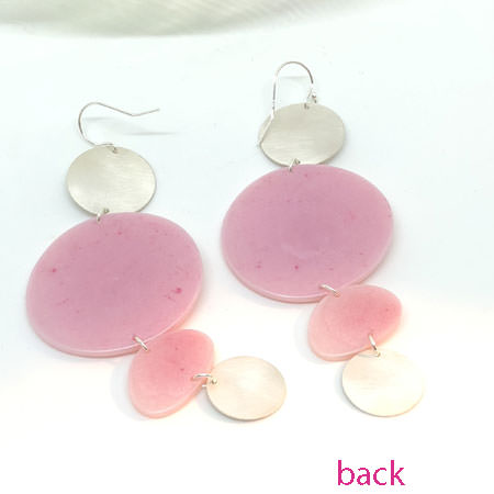 Long dahlia pink earrings