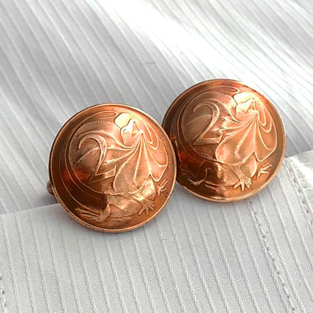 Australian copper coin cufflinks
