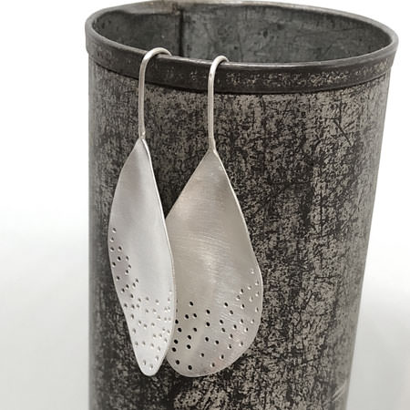 curved silver earrings