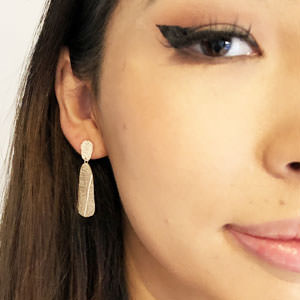Leaf print drop earrings