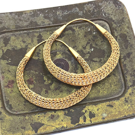 Golden mesh hoops