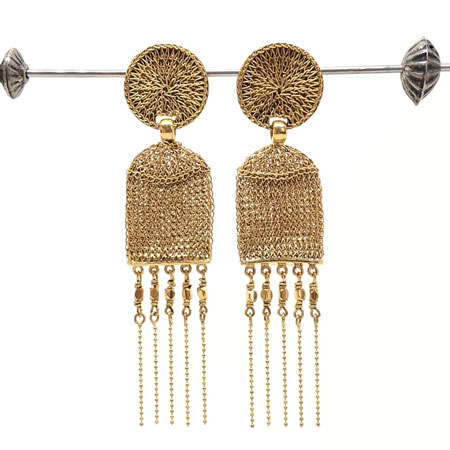 Hamal gold drop earrings | Crowded Silver Jewellery