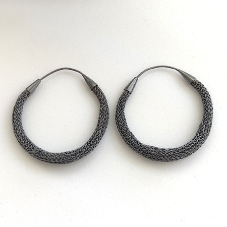 Dark hoop earrings - Milena Zu | Crowded Silver Jewellery