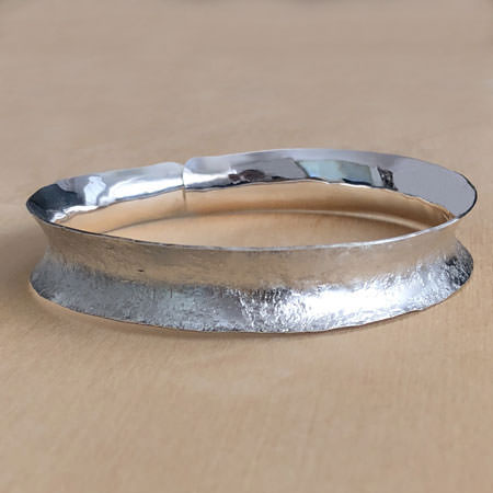 Textured silver bangle