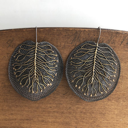 Milena Zu Vega leaf earrings