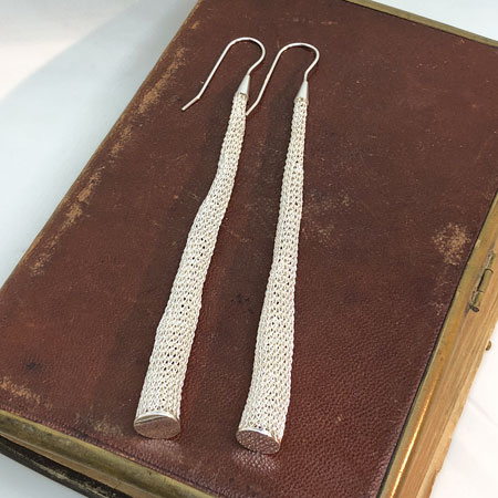 Long Altair silver earrings