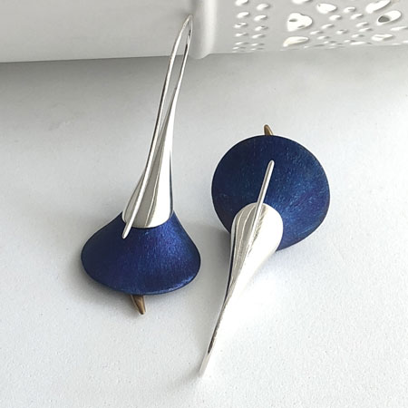 blue lily hook earrings
