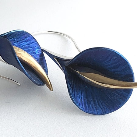 Calla lily hook earrings | Crowded Silver Jewellery