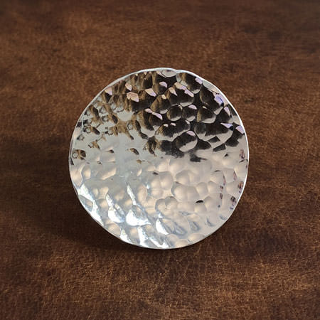 Large hammered silver ring